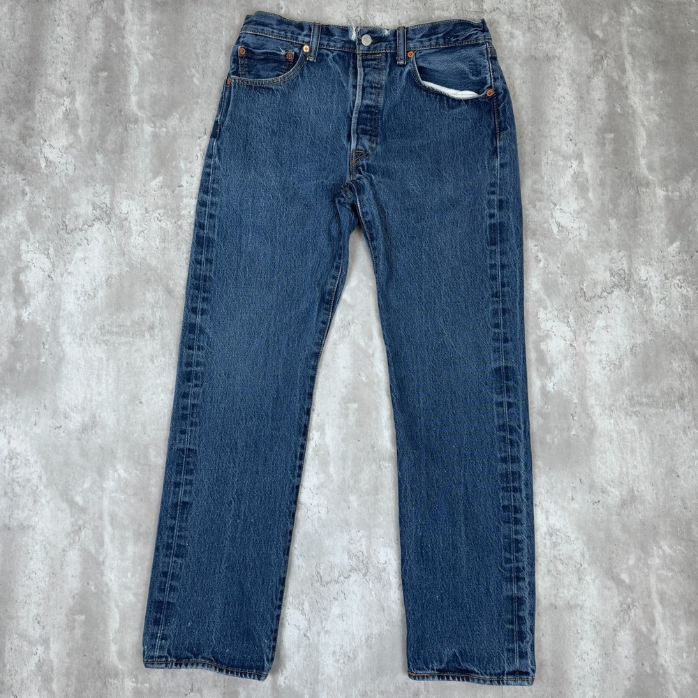 Levi's 501 Jeans Men's 34x34 (32x30) Button Fly American Dark Wash Straight